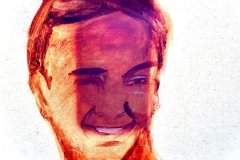 Portrait depicting Sean on iPhone